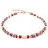 Coeur De Lion GeoCUBE Yellow Gold Tone Necklace