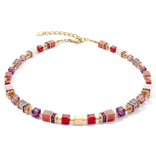 Coeur De Lion GeoCUBE Yellow Gold Tone Necklace