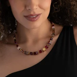 Coeur De Lion GeoCUBE Yellow Gold Tone Necklace