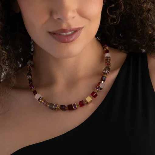 Coeur De Lion GeoCUBE Yellow Gold Tone Necklace