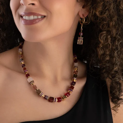 Coeur De Lion GeoCUBE Yellow Gold Tone Necklace