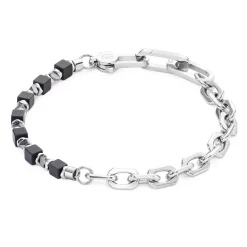 Coeur De Lion Stainless Steel Onyx Men’s Bracelet