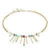 Coeur De Lion Sunray Cube Couture Yellow Gold Tone Pearl and Crystal Necklace