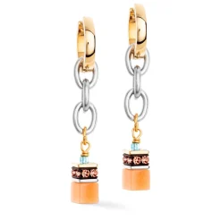 Coeur De Lion Yellow Gold Tone GeoCUBE Crystal Drop Earrings