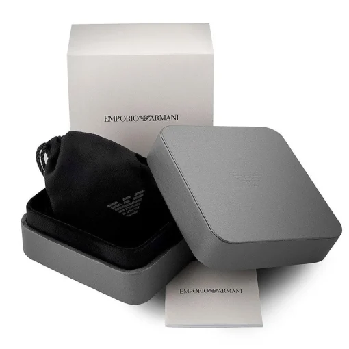 Emporio Armani Black Marble Leather Men’s Bracelet
