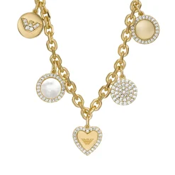 Emporio Armani Gold Tone Cubic Zirconia Necklace