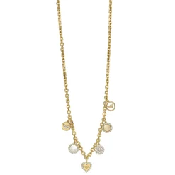 Emporio Armani Gold Tone Cubic Zirconia Necklace