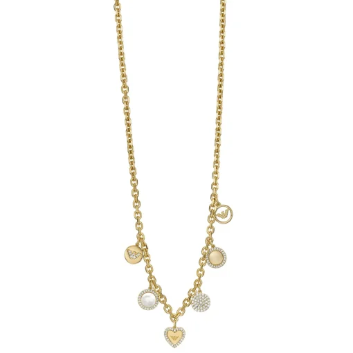 Emporio Armani Gold Tone Cubic Zirconia Necklace