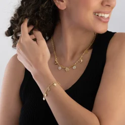 Emporio Armani Gold Tone Cubic Zirconia Necklace