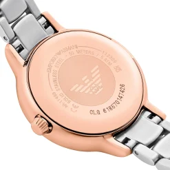 Emporio Armani 32mm Stainless Steel and Rose Gold Tone Crystal Ladies Watch