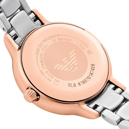 Emporio Armani 32mm Stainless Steel and Rose Gold Tone Crystal Ladies Watch