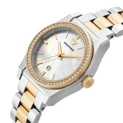 Emporio Armani 32mm Stainless Steel and Yellow Gold Tone Crystal Ladies Watch