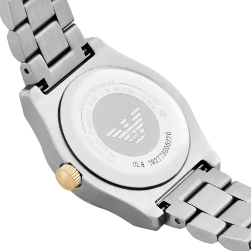 Emporio Armani 32mm Stainless Steel and Yellow Gold Tone Crystal Ladies Watch