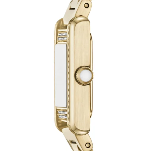 Emporio Armani 26mm Yellow Gold Tone Crystal Mother of Pearl Ladies Watch