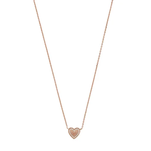 Emporio Armani Rose Gold Plated Heart Necklace