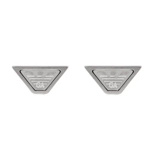 Emporio Armani Stainless Steel Eagle Logo Stud Earrings