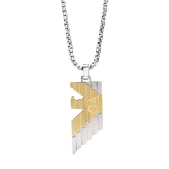 Emporio Armani Stainless Steel and Gold Tone Pendant