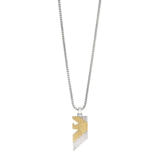Emporio Armani Stainless Steel and Gold Tone Pendant