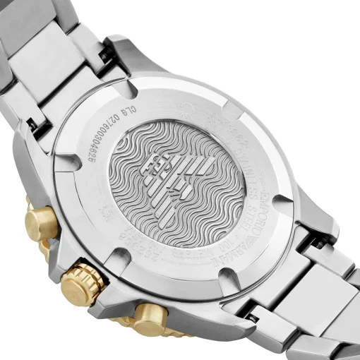 Emporio Armani World Explorer 43mm Stainless Steel and Yellow Gold Tone Chronograph Men's Watch