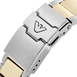 Emporio Armani World Explorer 43mm Stainless Steel and Yellow Gold Tone Chronograph Men's Watch