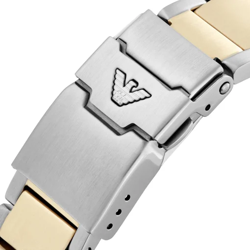 Emporio Armani World Explorer 43mm Stainless Steel and Yellow Gold Tone Chronograph Men's Watch
