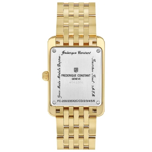 Frederique Constant Classics Carree Small Seconds 36mm Yellow Gold Plated Ladies Watch
