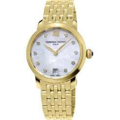 Frederique Constant Classics Slimline 30mm Yellow Gold PVD Diamond Ladies Watch