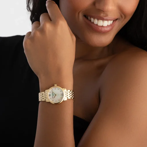 Frederique Constant Classics Slimline 30mm Yellow Gold PVD Diamond Ladies Watch