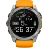 Garmin Fenix 8 AMOLED 51mm Multisport GPS Orange Silicone Strap Smartwatch
