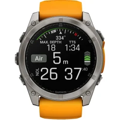 Garmin Fenix 8 AMOLED 51mm Multisport GPS Orange Silicone Strap Smartwatch