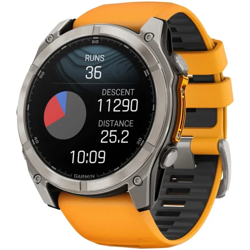 Garmin Fenix 8 AMOLED 51mm Multisport GPS Orange Silicone Strap Smartwatch