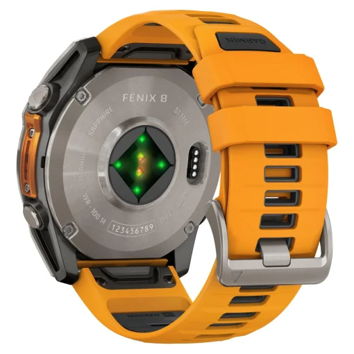 Garmin Fenix 8 AMOLED 51mm Multisport GPS Orange Silicone Strap Smartwatch