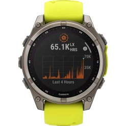 Garmin Fenix 8 Solar 47mm Titanium Multisport GPS Yellow Silicone Strap Smartwatch
