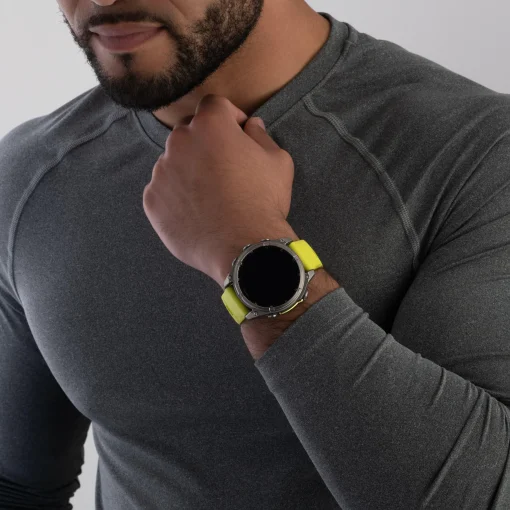 Garmin Fenix 8 Solar 47mm Titanium Multisport GPS Yellow Silicone Strap Smartwatch