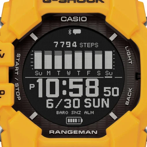 G-Shock Rangeman 53mm Yellow Resin Strap Solar Powered Men’s Watch