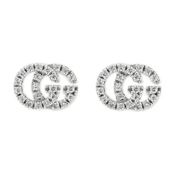 Gucci GG Running 18ct White Gold Diamond Earrings