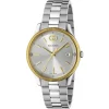 Gucci G-Timeless 38mm Stainless Steel and Yellow Gold Plated Watch