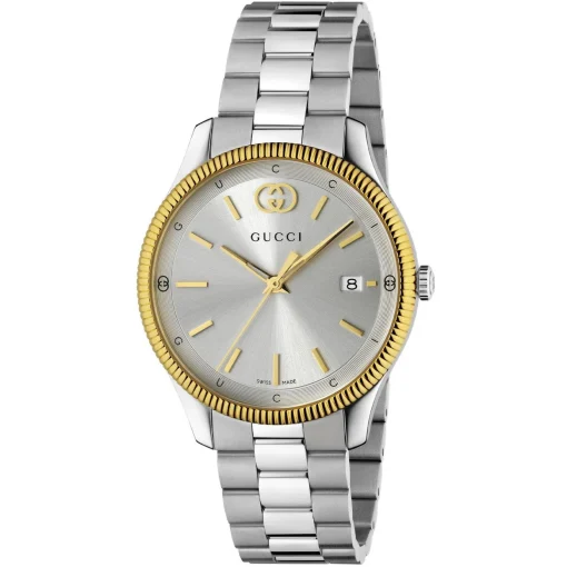 Gucci G-Timeless 38mm Stainless Steel and Yellow Gold Plated Watch
