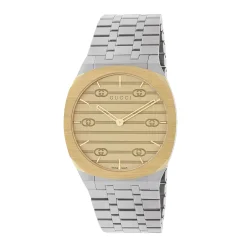 Gucci 25H 34mm Stainless Steel and Gold Plated Watch