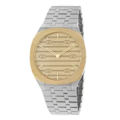 Gucci 25H 38mm Stainless Steel and 18ct Yellow Gold Plated Watch