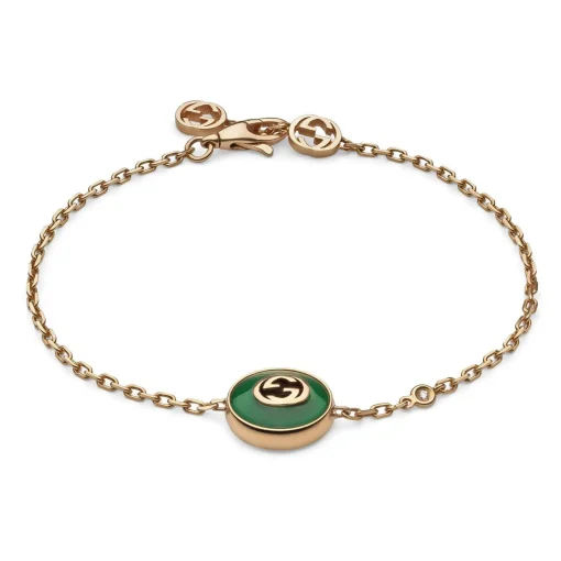 Gucci Interlocking 18ct Rose Gold Diamond Bracelet