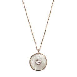 Gucci Interlocking 18ct Rose Gold Diamond Mother of Pearl Necklace