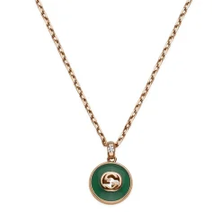 Gucci Interlocking 18ct Rose Gold Diamond Necklace