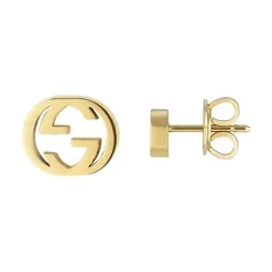 Gucci Interlocking 18ct Yellow Gold Stud Earrings