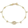 Gucci Interlocking 18ct Yellow Gold Diamond Bracelet