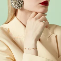 Gucci Interlocking 18ct Yellow Gold Diamond Bracelet