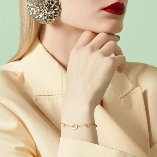 Gucci Interlocking 18ct Yellow Gold Diamond Bracelet