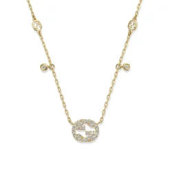 Gucci Interlocking 18ct Yellow Gold Diamond Necklace