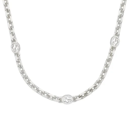 Gucci Interlocking Silver Necklace