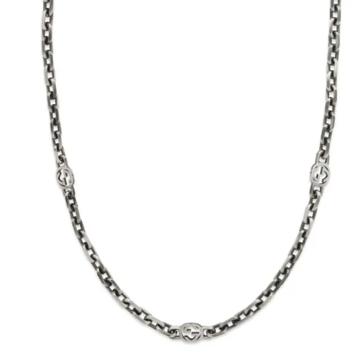 Gucci Interlocking Silver Necklace